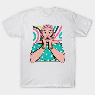 Chisme Queen Pop Art Portrait of Young Woman T-Shirt